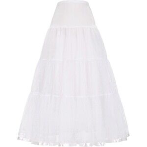 GRACE KARIN White Petticoat Plus Size 2X Ankle Length Wedding Slip Retro Costume